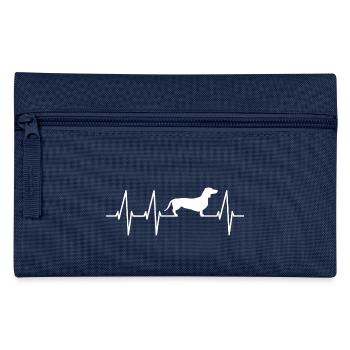 Dackel Motiv für Dachshund Besitzer - Federtasche - Navy - Vorne