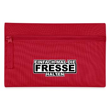 Einfach mal die Fresse Halten Umrandung - Federtasche - Rot - Vorne