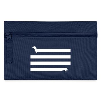 Funny Dachshund Motif Dachshund Sausage Dog - Pencil Case - navy - Front