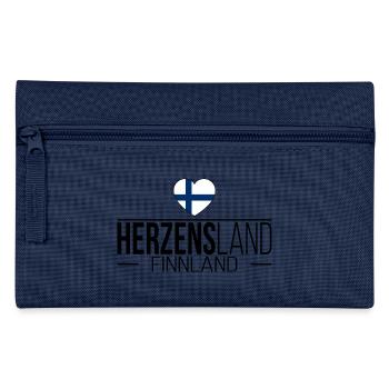 Herzensland Finnland Skandinavien Urlaub Reise - Federtasche - Navy - Vorne