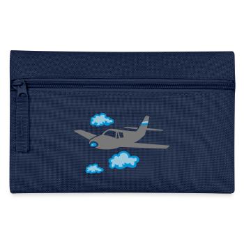 Flugzeug fliegen Himmel - Federtasche - Navy - Vorne