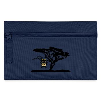 Eule Kopfüber Baum Hängen Different - Federtasche - Navy - Vorne