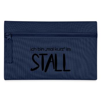 Ich bin "mal kurz" im Stall (schwarz) - Federtasche - Navy - Vorne