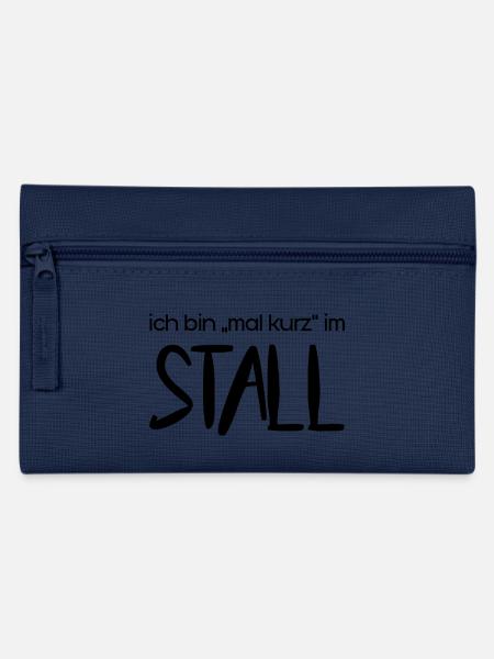 Ich bin "mal kurz" im Stall (schwarz) - Federtasche - Navy