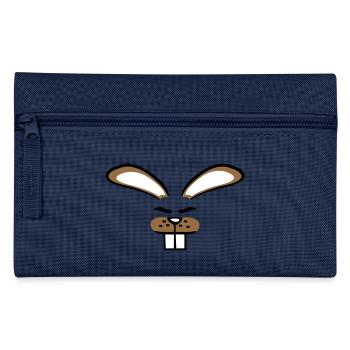 Hase Kaninchen Häschen Cartoon Kleintier niedlich - Federtasche - Navy - Vorne