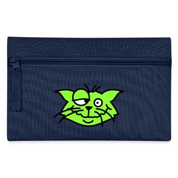 Chat confus plisse les yeux Drôle Folle Grimace - Trousse - marine - Devant