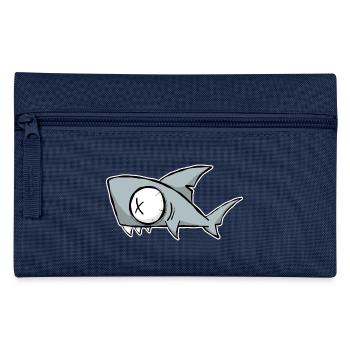 DRÔLE de REQUIN. STYLE BANDE DESSINÉE POUR L’ÉTÉ, LA PLAGE, LA MER - Trousse - marine - Devant