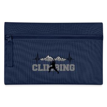 text climbing record frequency heartbeat pulse - Pencil Case - navy - Front