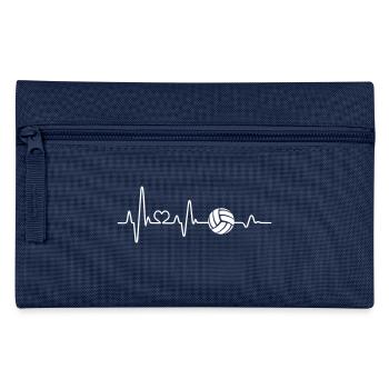 Heartbeat Volleyball EKG Volleyball Player Gift Idea - Pencil Case - navy - Front