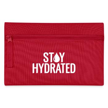 Stay Hydrated Slogan - Running & Sport Quote - Pencil Case - red - Front