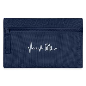 Beer heartbeat beer mug beer drinker beer garden - Pencil Case - navy - Front