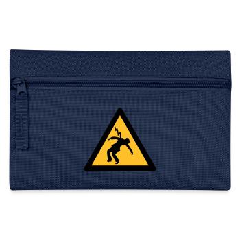 elektriker blitzschlag signalisiert gefahr - Federtasche - Navy - Vorne