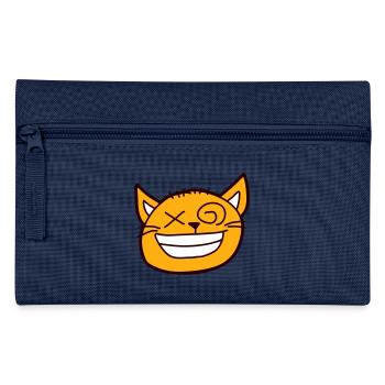 Fou Chat Plisse les yeux Drôle Folle Grimace - Trousse - marine - Devant