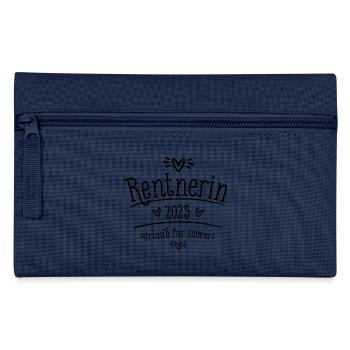 Rentnerin 2025 Urlaub für immer Rente Geschenk - Federtasche - Navy - Vorne