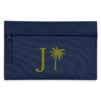 Letter j Green Palm - Pencil Case - navy - Front