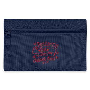 Rentnerin 2025 Vollzeit-Oma Geschenk zur Rente - Federtasche - Navy - Vorne