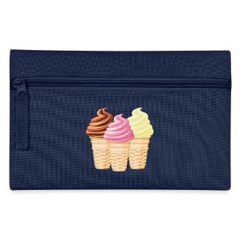 Softeis Vanille Schokolade Erdbeere - Federtasche - Navy - Vorne