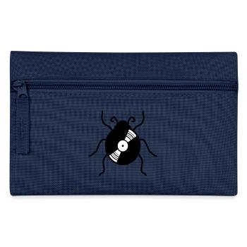 vinyl plate music party dj disco club hang up ma - Pencil Case - navy - Front