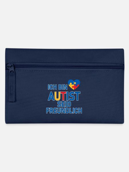 Ich bin Autist seid freundlich - Federtasche - Navy