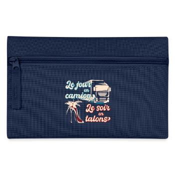 Humour femme chauffeur poids lourd routier camion - Trousse - marine - Devant