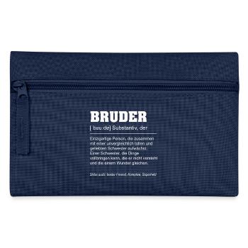 Bruder Definition - Geschenk von Schwester - Federtasche - Navy - Vorne