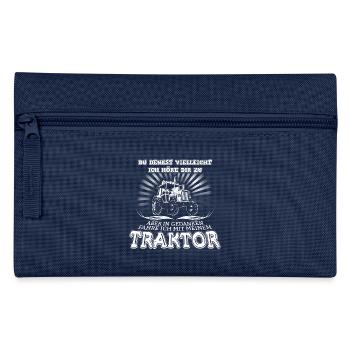 Landwirt - in Gedanken fahre ich mit meinem Trakto - Federtasche - Navy - Vorne