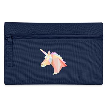 Low Poly Unicorn - Federtasche - Navy - Vorne