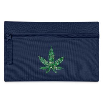 Marihuana Gras Hanf THC Cannabis - Federtasche - Navy - Vorne