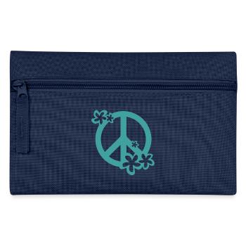 PEACE AND LOVE - Pencil Case - navy - Front