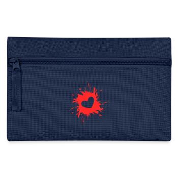 Heart stain ink red - Pencil Case - navy - Front
