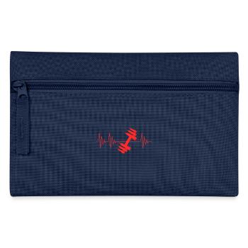 Dumbbell Heartbeat ECG Red - Pencil Case - navy - Front