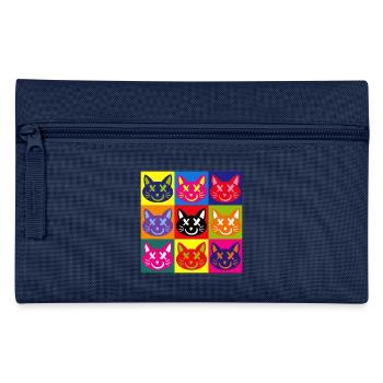 Katzen (Pop Art) - Federtasche - Navy - Vorne