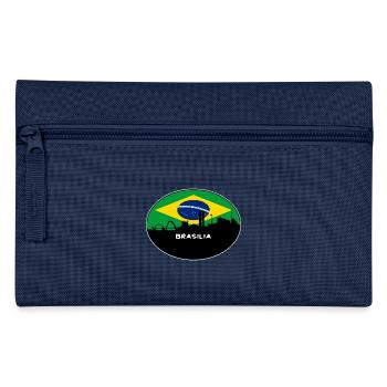 Brasilia Brazil Flag Skyline Silhouette Travel - Pencil Case - navy - Front