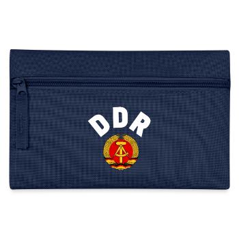 DDR 1974 WM Nationalmannschaft Retro Shirt Tasche - Federtasche - Navy - Vorne