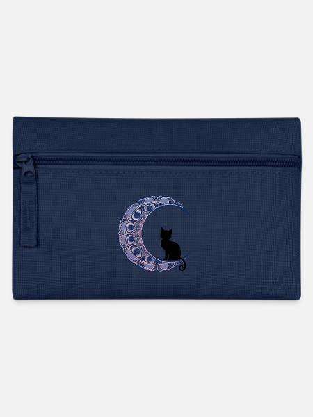Mandala Moon Cat - Federtasche - Navy
