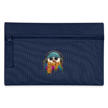 Funky Groovy DJ Snowman with Sunglasses - Pencil Case - navy - Front