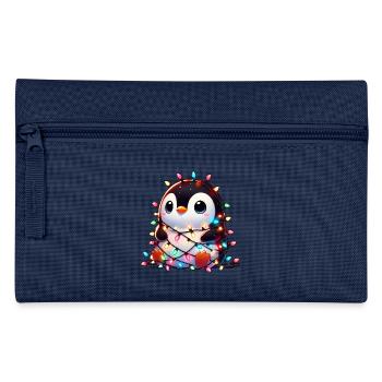 Clumsy Christmas penguin tangled in - Pencil Case - navy - Front