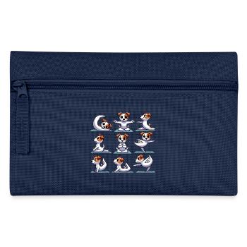 Jack Russell Terrier Yoga – Lustiges Hunde Design - Federtasche - Navy - Vorne