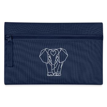 Geometric Elephant – Minimalist Spirit Animal - Pencil Case - navy - Front