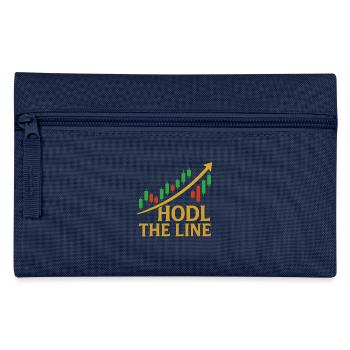 HODL The Line – Crypto Trading Chart - Pencil Case - navy - Front