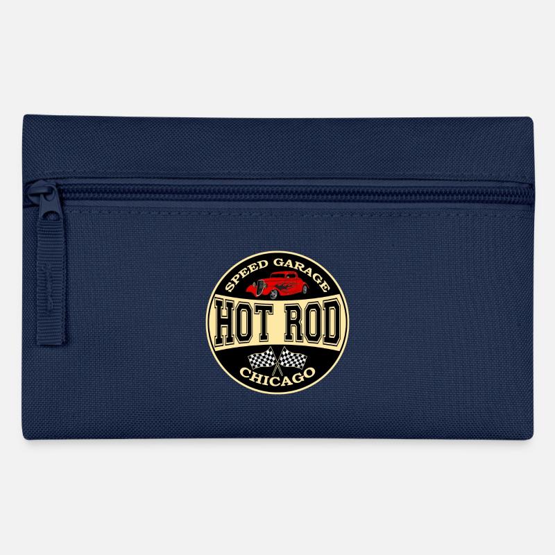 hot rod logo - Pencil Case - navy