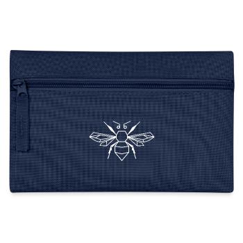Geometric Bee – Polygon Animal Design - Pencil Case - navy - Front