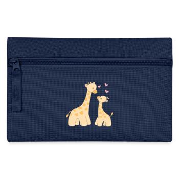 Giraffe mit Welpe - Federtasche - Navy - Vorne