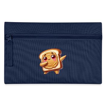 Toast Sandwich Peanut Butter Dab Cartoon - Pencil Case - navy - Front