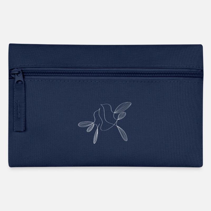 Lineart fliegendes Vogelpaar - Federtasche - Navy