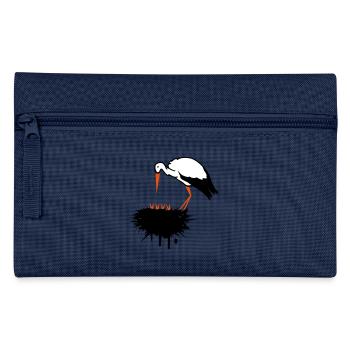 Stork and his nest with offspring graffiti - Pencil Case - navy - Front