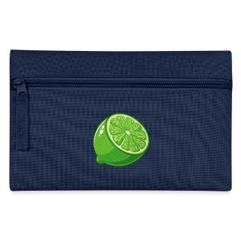 Limette Lime Obst Frucht Früchte Zeichnung - Federtasche - Navy - Vorne