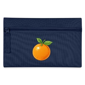 Orange Obst Frucht Früchte Zeichnung - Federtasche - Navy - Vorne