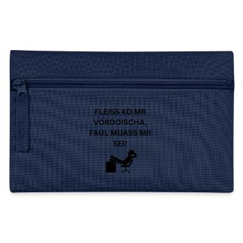 Faul Sein Lustiger Dialekt Spruch Schwäbisch Büro - Federtasche - Navy - Vorne