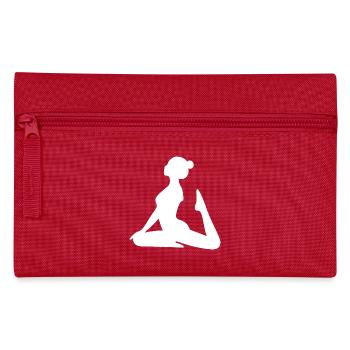 Yoga Formen Silhouetten weiß  - Federtasche - Rot - Vorne